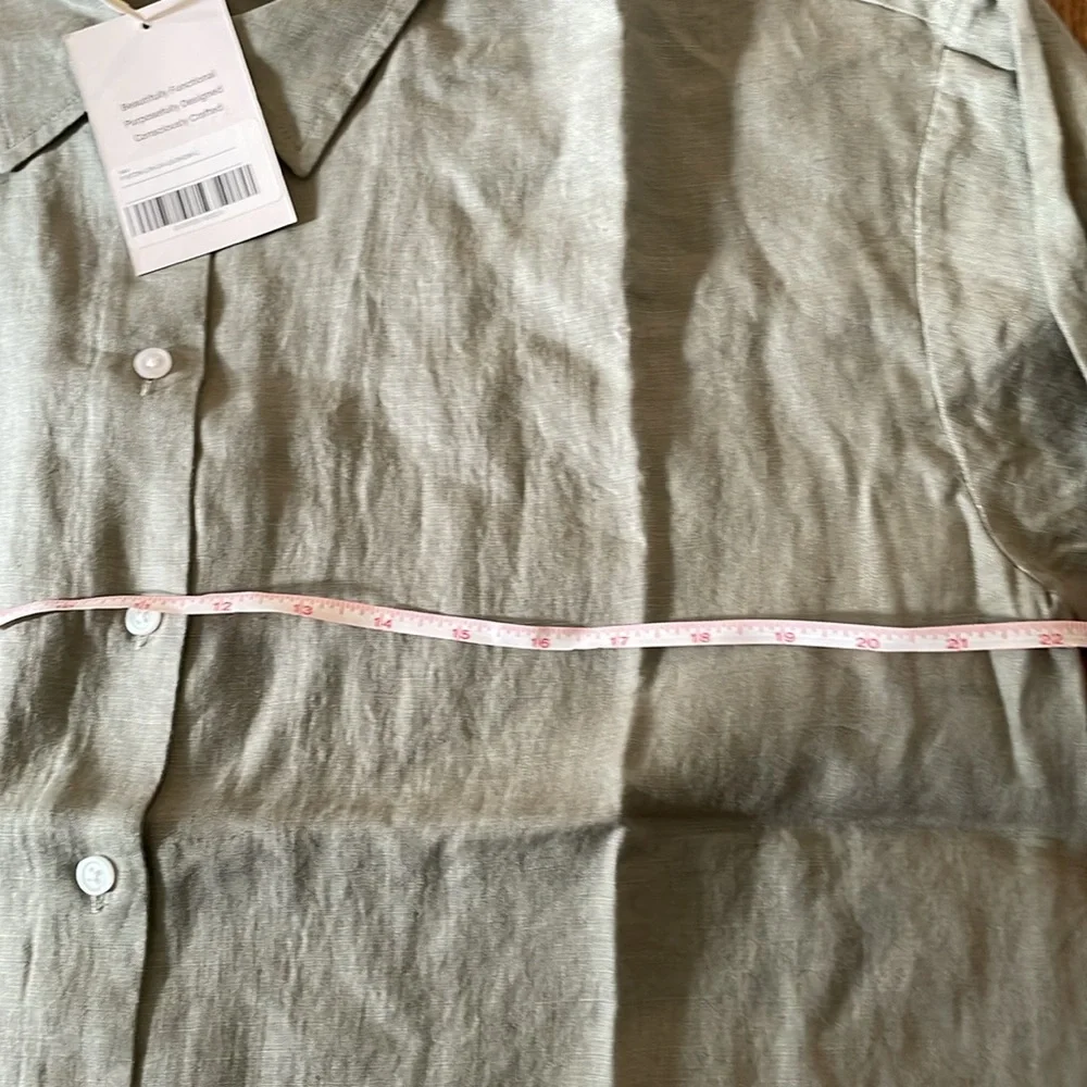 Everlane Must-have shirt linen large sage green - Picture 6 of 7
